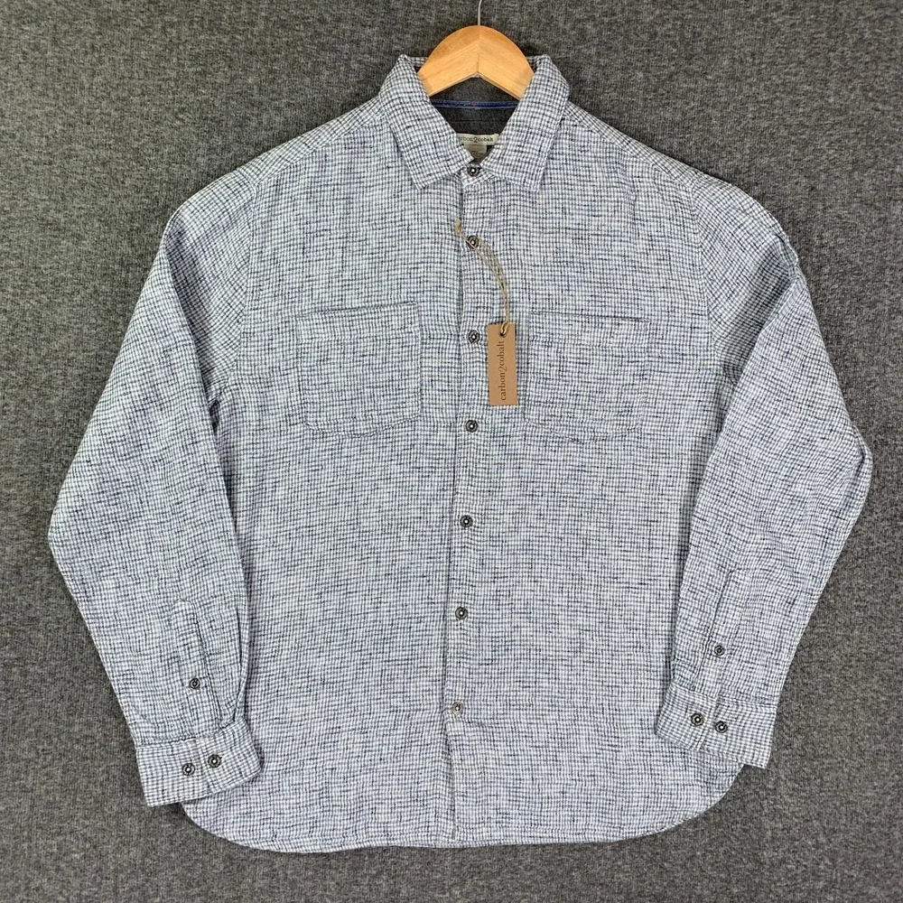 Carbon 2 Cobalt Flannel Shirt Men Medium Button Up Long Sleeve